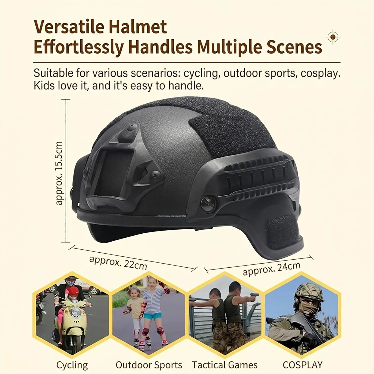 Casco táctico MICH para airsoft con NVG y luz de señalización - imagen 2