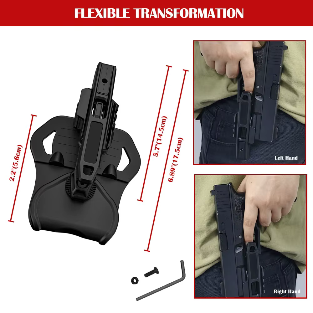 Funda Glock 9mm con carril para accesorios, compatibilidad con MOLLE - imagen 4