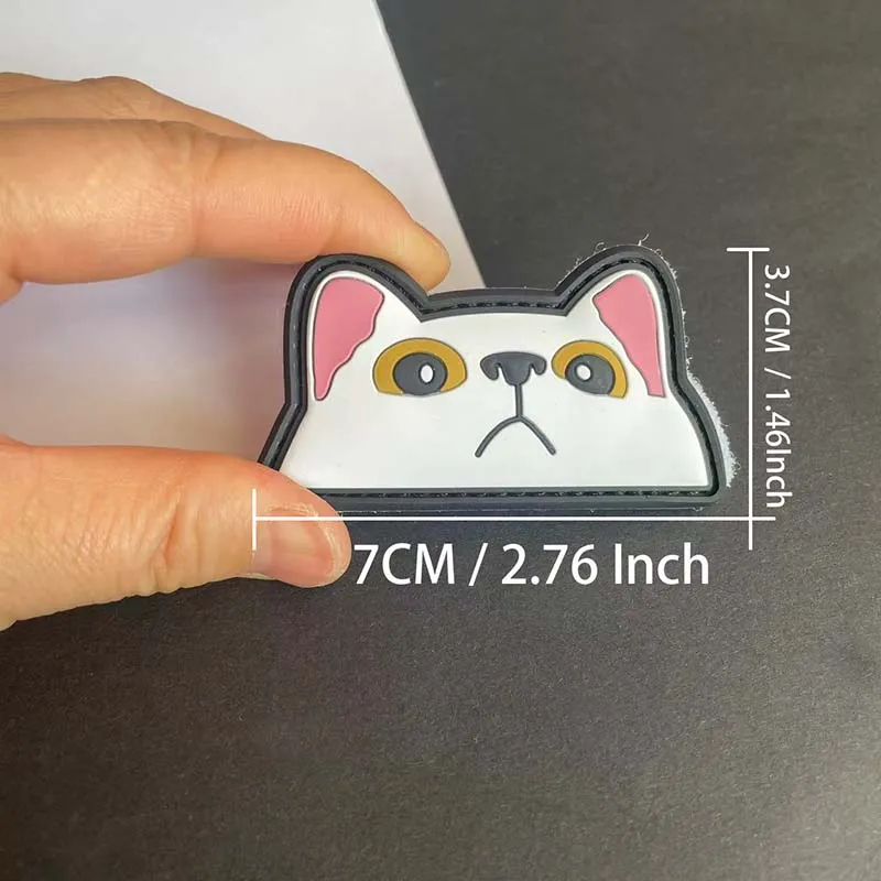 Parche táctico 3D gato bordado PVC con gancho y bucle mochila