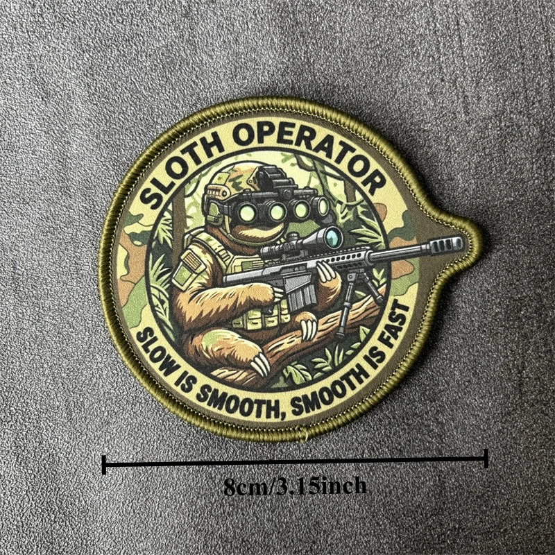Parche táctico SLOTH OPERATOR con velcro para uniforme y mochila
