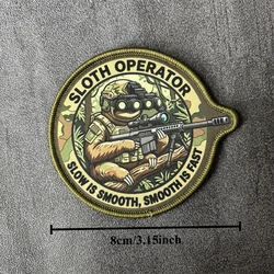 Parche táctico SLOTH OPERATOR con velcro para uniforme y mochila