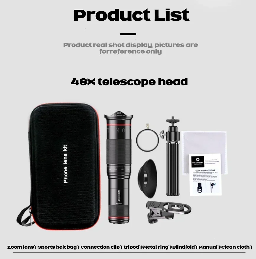 Lente monocular para móvil con zoom teleobjetivo HD, camping y aves - imagen 5