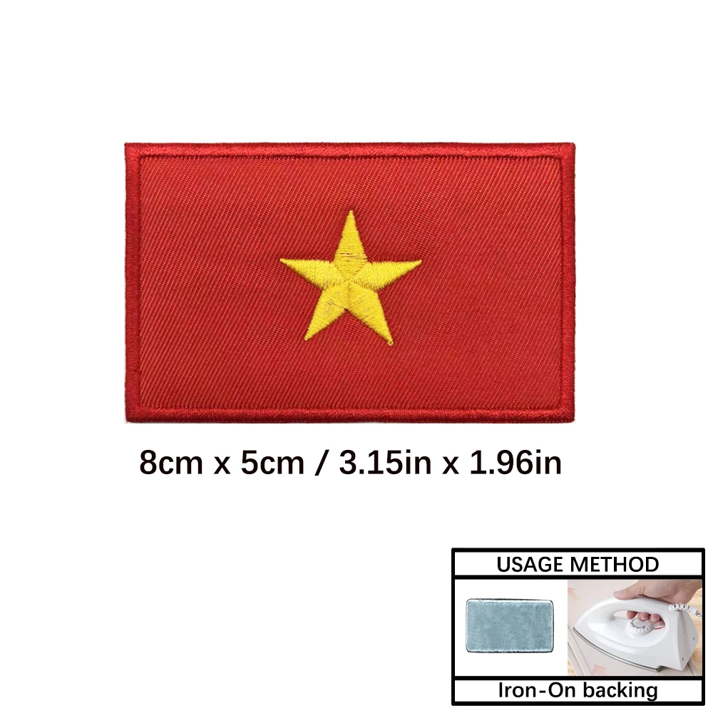 Parche bordado Vietnam, Laos y Tailandia termoadhesivo o velcro - imagen 3