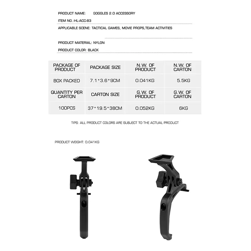 Mount Tactical adaptador soporte abatible para gafas en casco - imagen 2