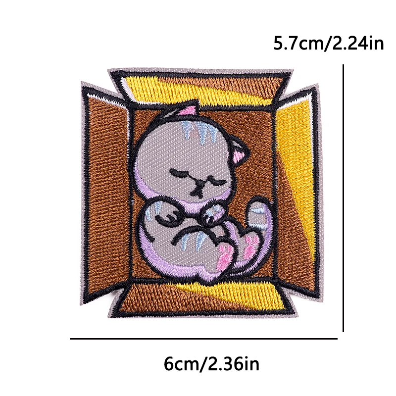 Parches termoadhesivos gatos corazón y caja, insignias DIY - imagen 5