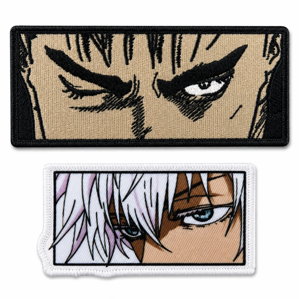 Parche táctico de ojo anime bordado con cierre de gancho y bucle