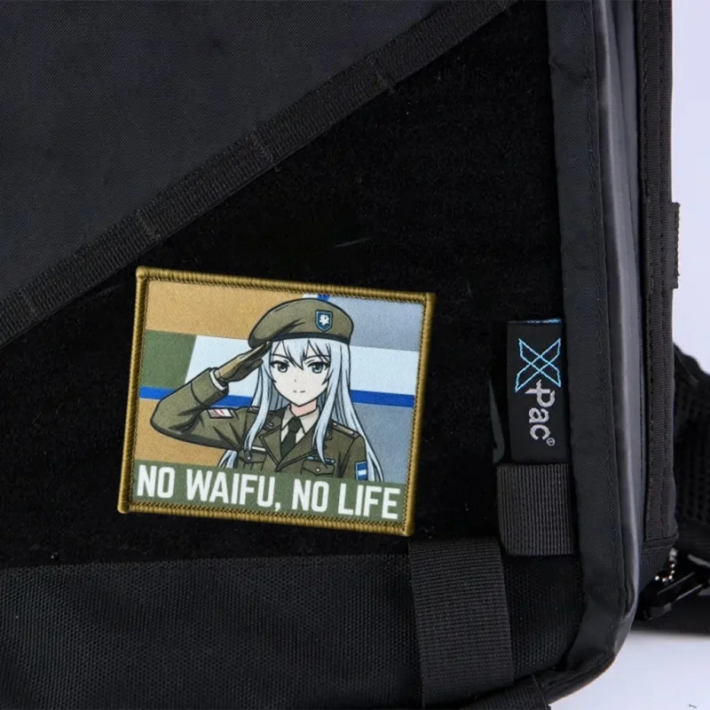 Parche táctico moral con velcro No Waifu, No Life para mochila - imagen 5