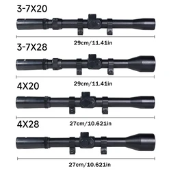 Mira telescópica para airsoft retícula rail cola de milano 11mm