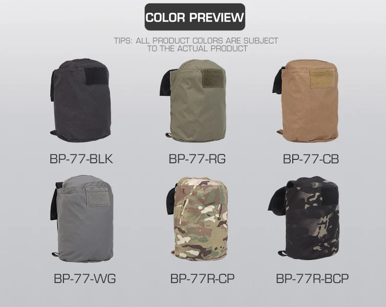 Vista de la bolsa táctica en estilo camuflaje