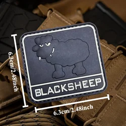 Parche táctico oveja negra PVC – Cierre velcro para ropa y mochila