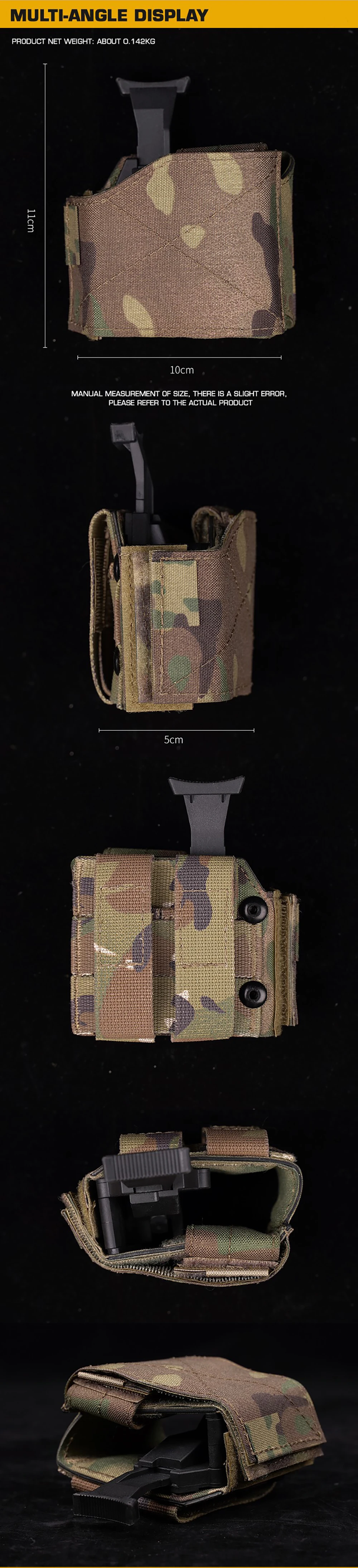 La funda abierta muestra su compartimento interior
