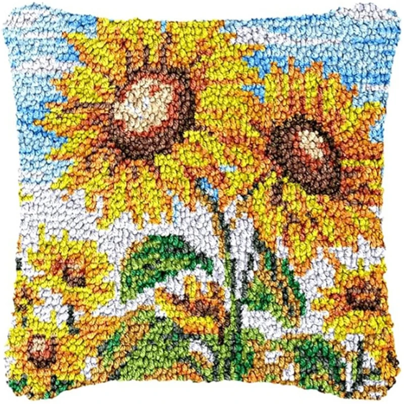 Kit de alfombra de ganchillo Smyrna con diseño de flor y hongo - imagen 2