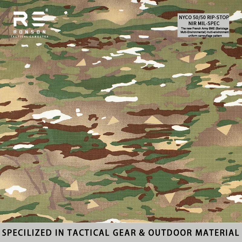 Tela táctica camuflaje multiambiente Ripstop BME Bariolage francés