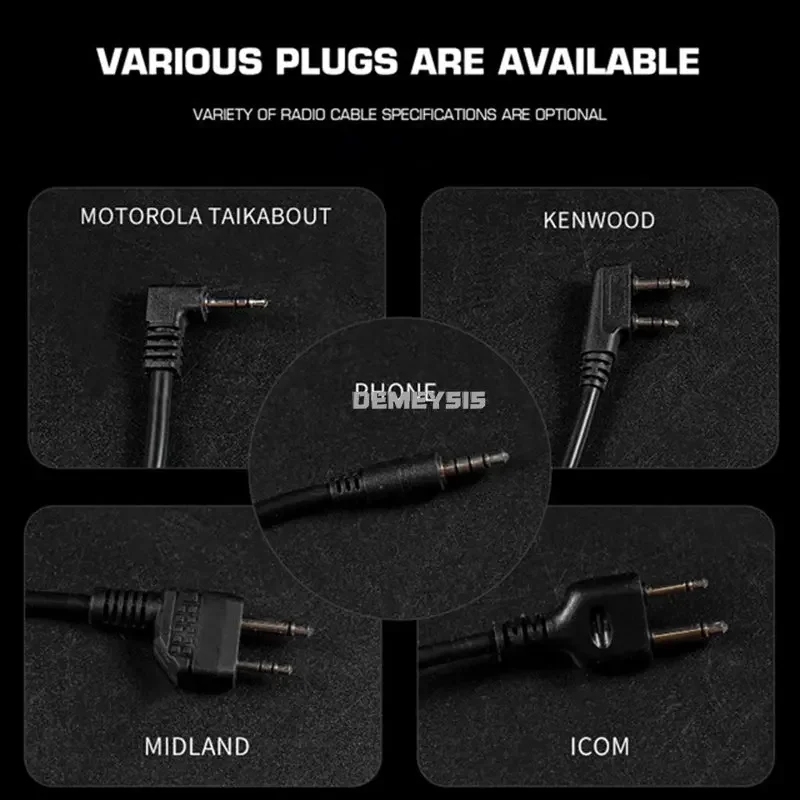 Auricular PTT U94 Nato Plug Táctico para Radio Icom Kenwood - imagen 2