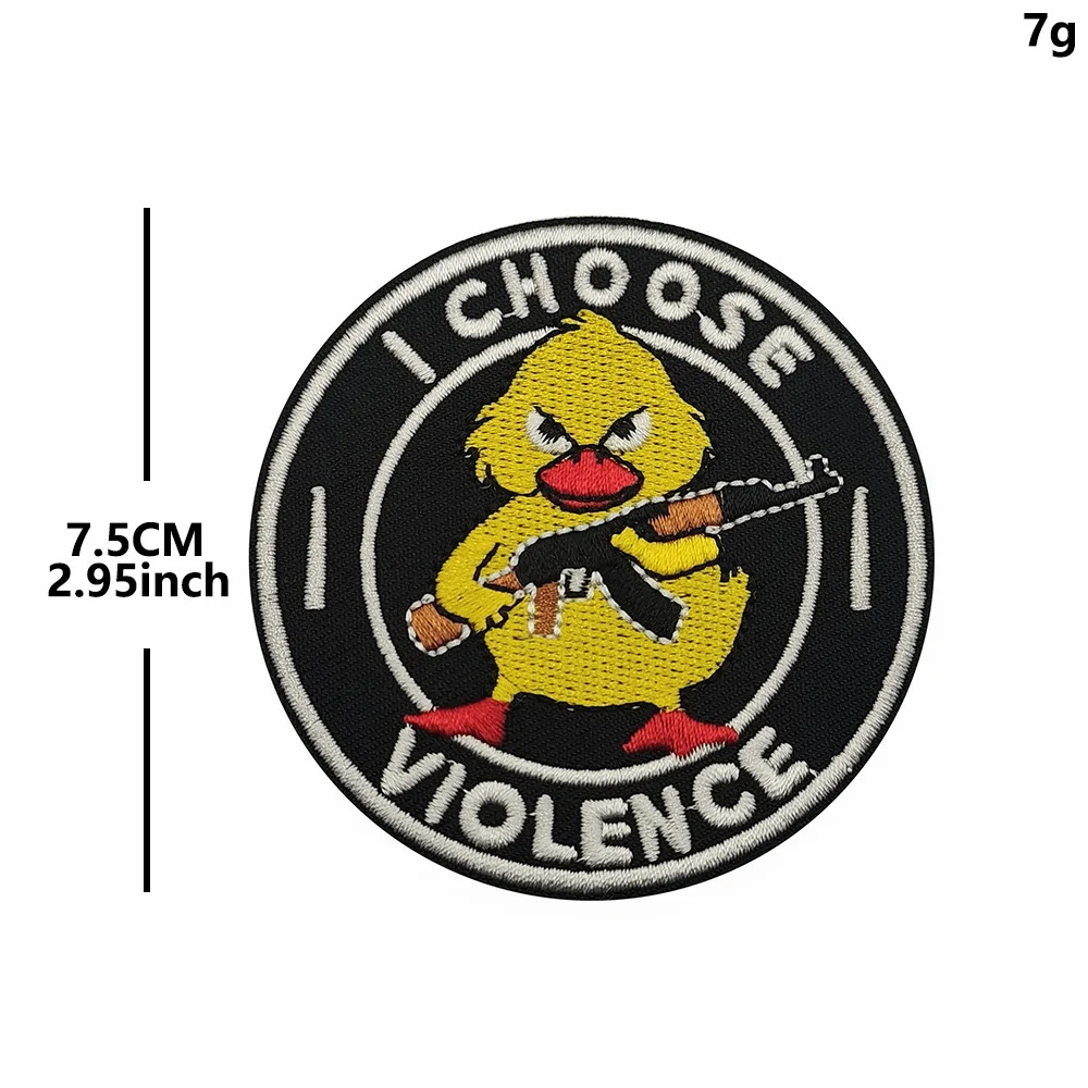 Parche bordado Violent Duck paz AK47 con gancho y bucle táctico - imagen 4