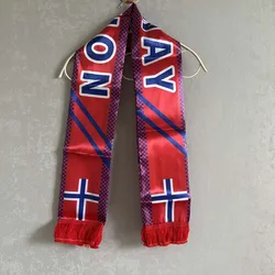 Bufanda táctica bandera de Noruega Sky Flag con borlas y satén