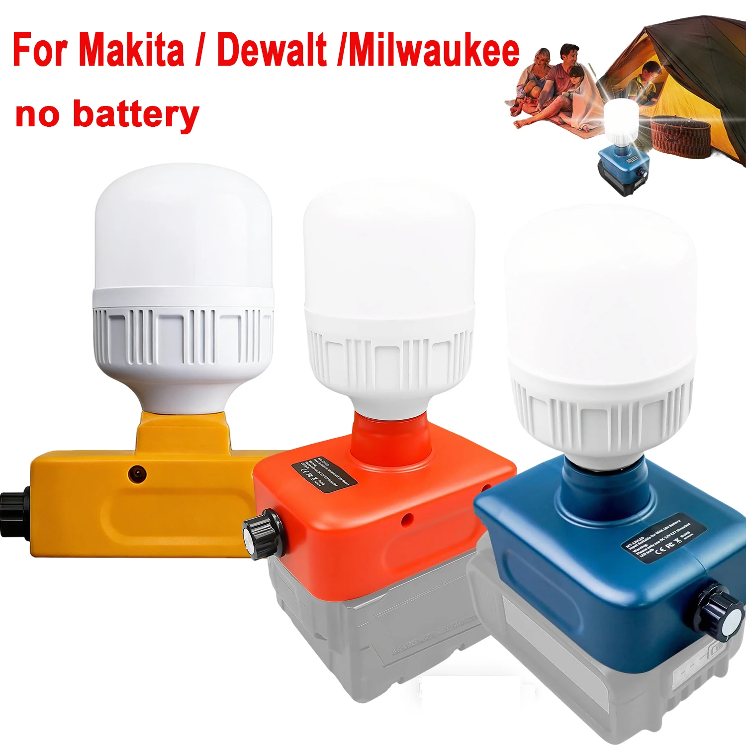 Lámpara de trabajo LED inalámbrica Makita Dewalt Milwaukee - imagen 2