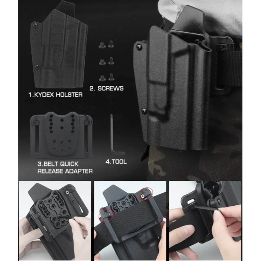 Funda Kydex Glock IWB con luz táctica, transporte oculto - imagen 5
