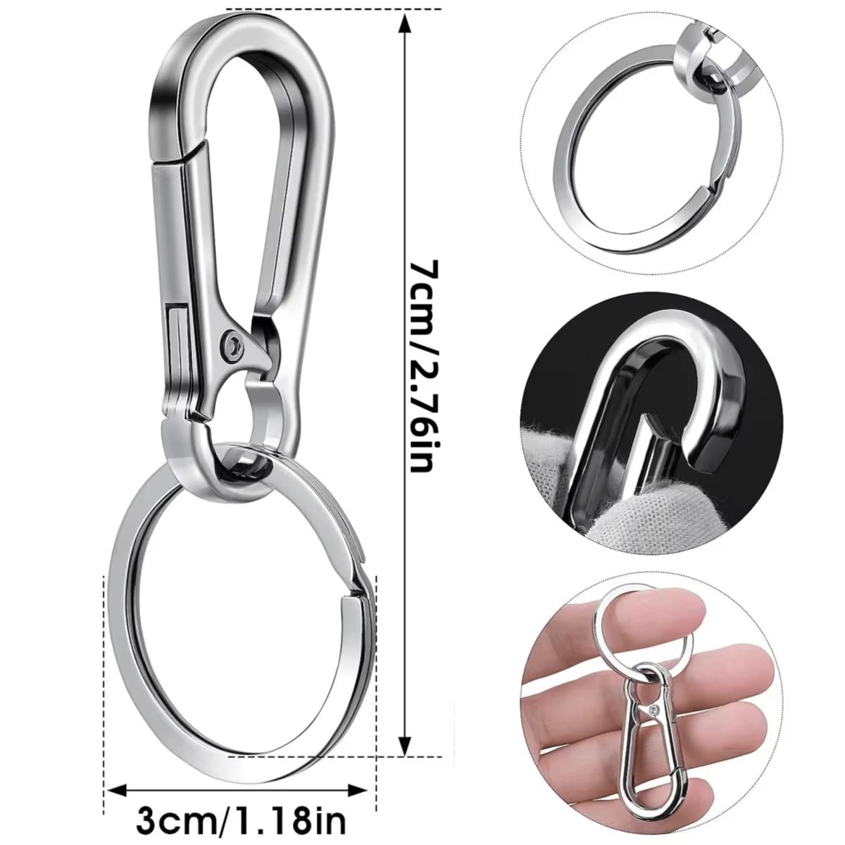 Mosquetón llavero metal organizador para llaves de coche - imagen 4