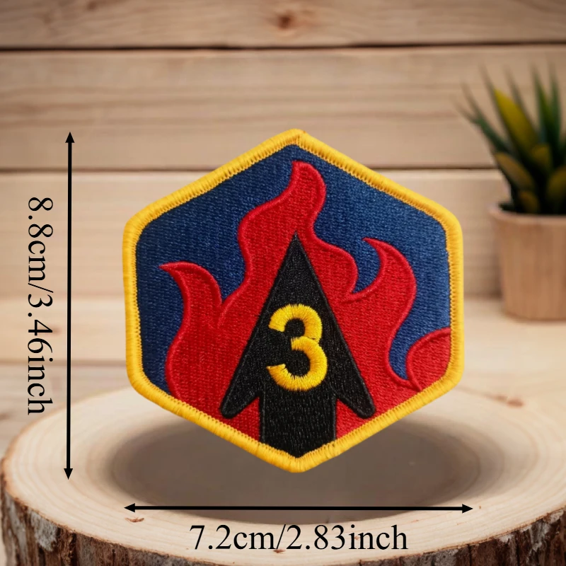 Parche táctico bordado llamas y espadas – Insignia velcro militar