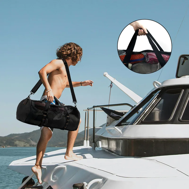 Bolsa de malla transpirable cilíndrica para playa y natación - imagen 2
