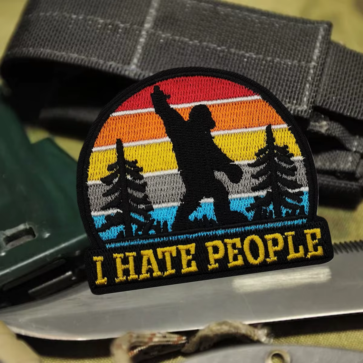 Parche morale I HATE PEOPLE adhesivo táctico para uniforme - imagen 5