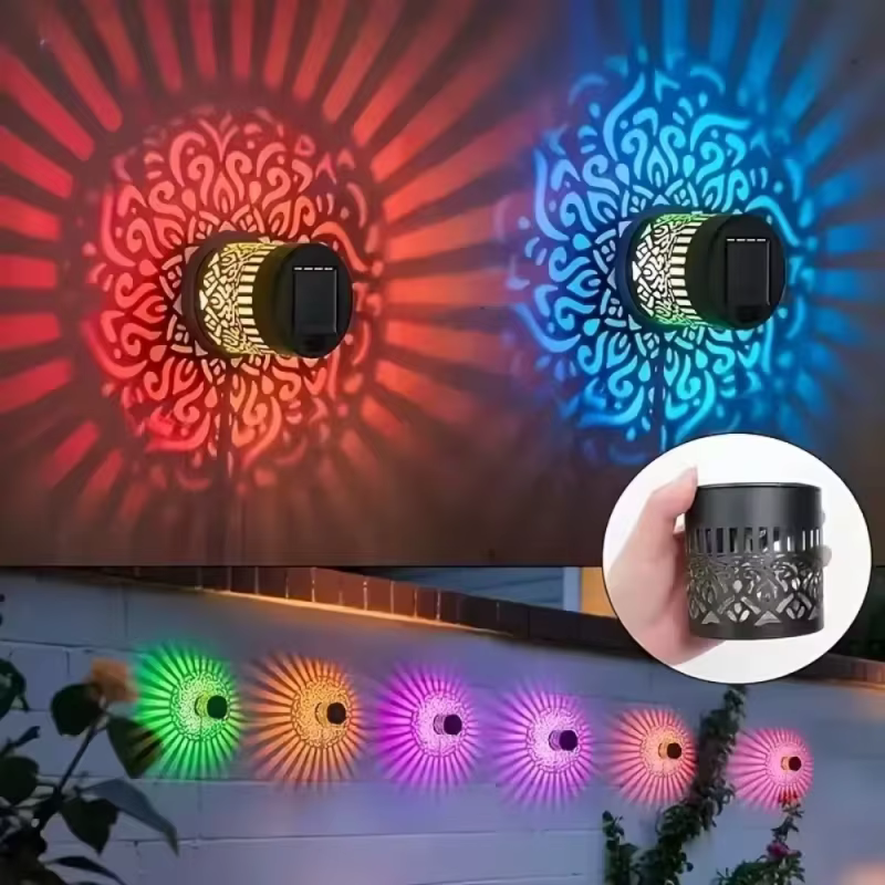 Lámpara solar exterior mandala multicolor impermeable para jardín - imagen 2