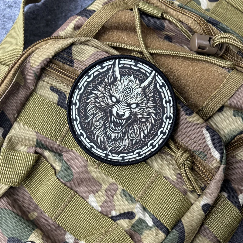 Parche táctico lobo militar de moral con velcro para mochila