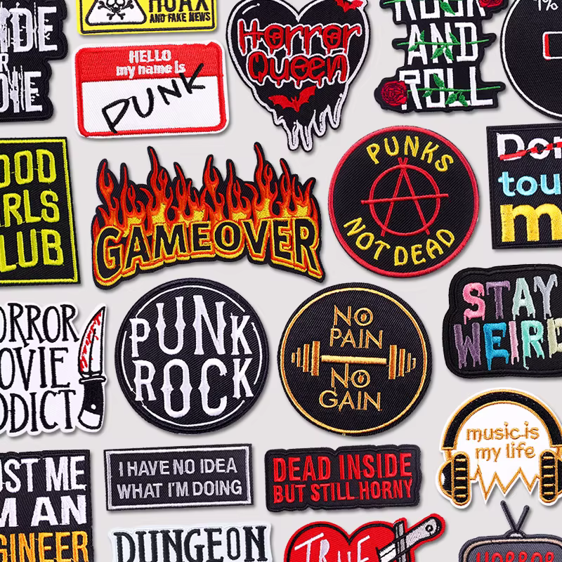 Parche termoadhesivo bordado letras terror punk rock para ropa - imagen 3