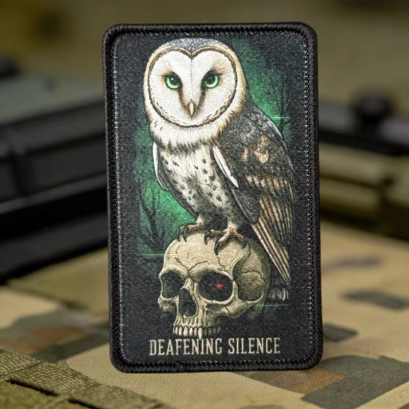Parche táctico búho calavera con gancho y bucle para mochila - imagen 5