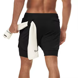 Pantalón corto táctico hombre secado rápido doble capa para aire libre