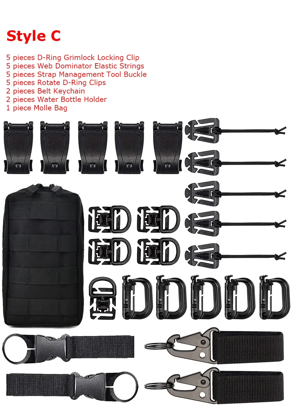 Detalles del sistema MOLLE y piezas