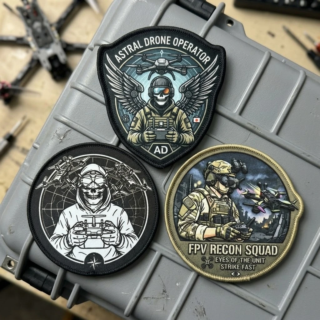Parche táctico bordado Recon Wing calavera – con velcro para mochila - imagen 3