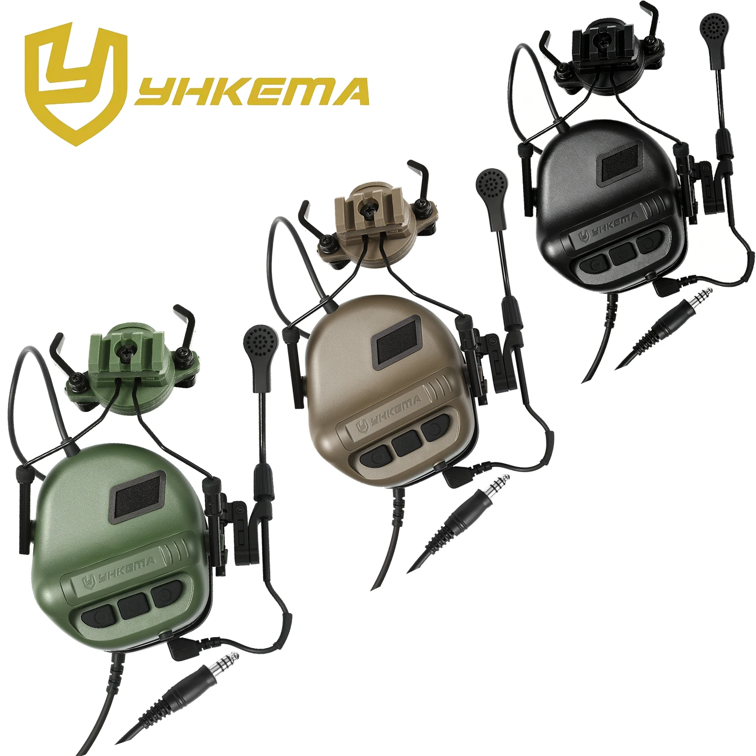 Auriculares tácticos con montaje en riel para casco