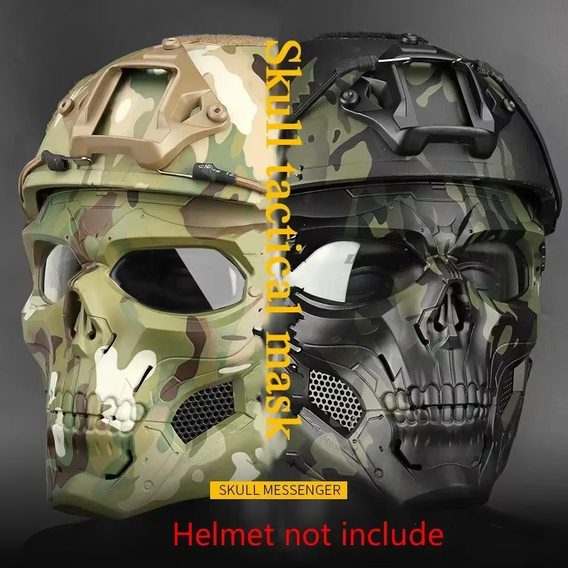 Máscara facial táctica calavera ripstop airsoft paintball MOLLE - imagen 3