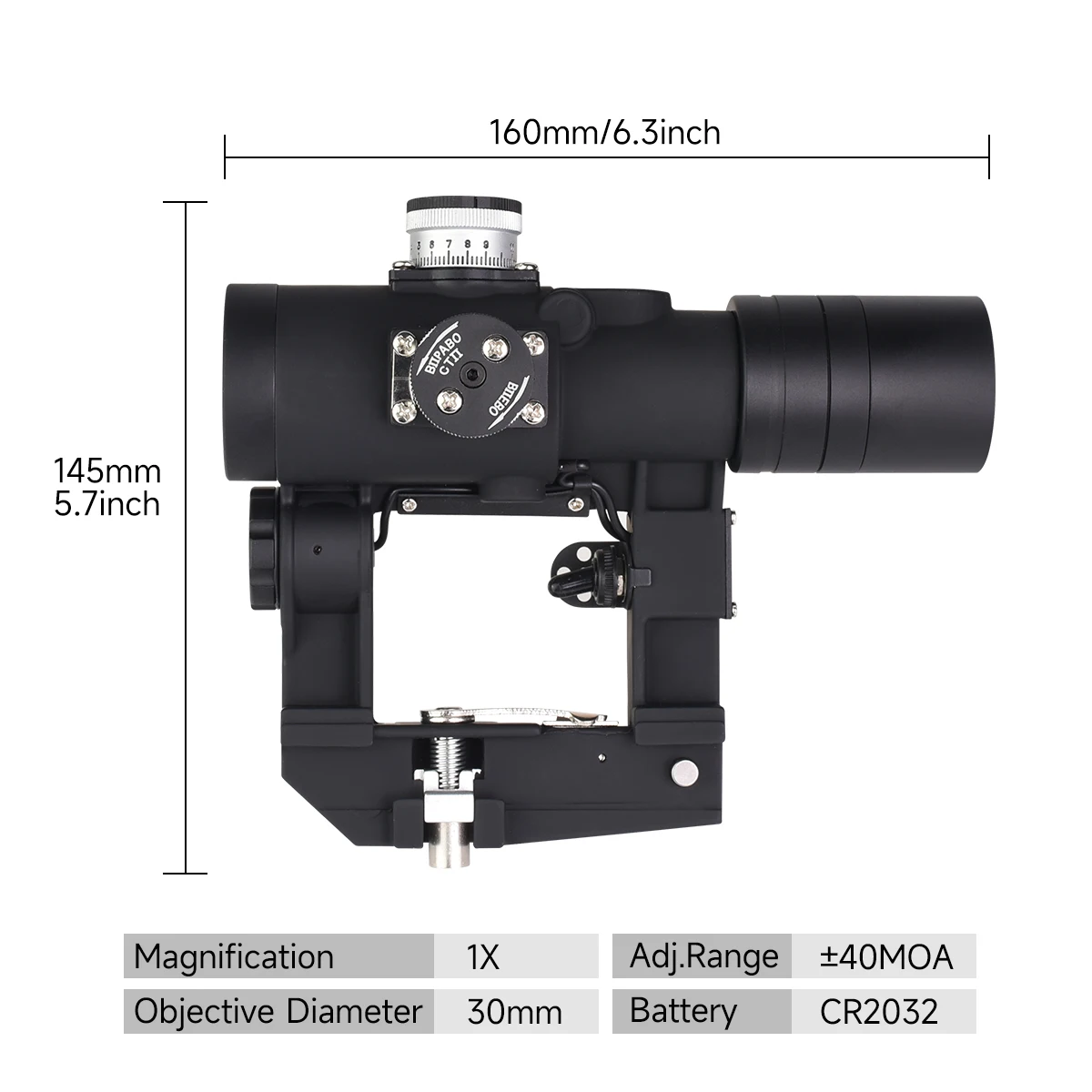 Mira punto rojo OKP-7 SVD óptica reflex táctica riel lateral