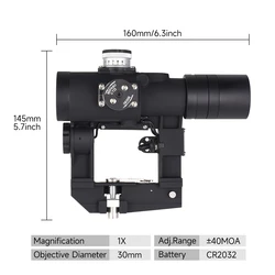 Mira punto rojo OKP-7 SVD óptica reflex táctica riel lateral