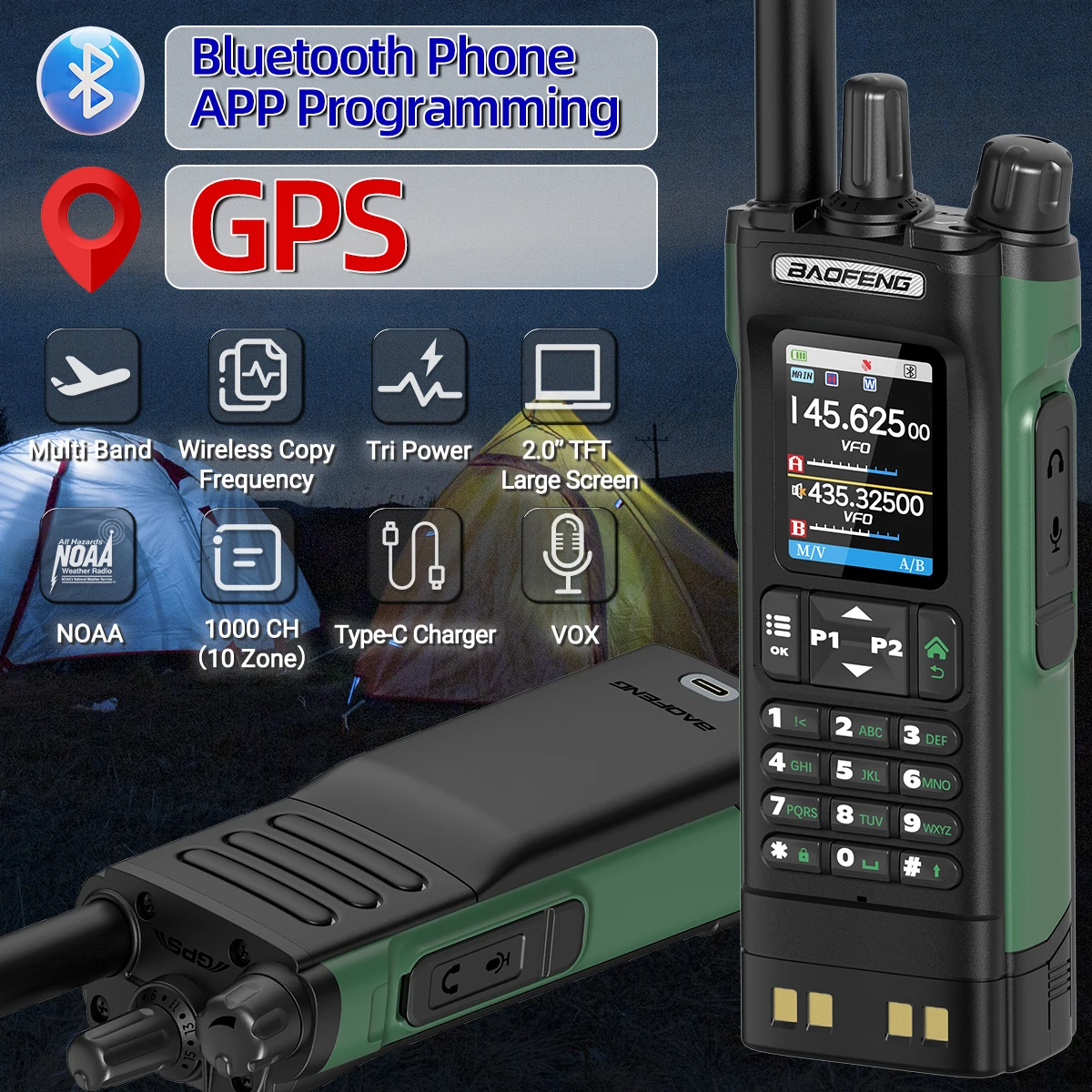 BAOFENG UV-32 walkie talkie táctico GPS Bluetooth - imagen 4