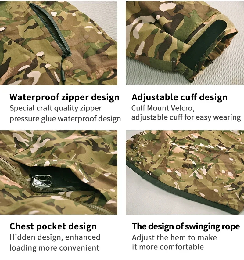 Chaquetas tácticas de plumón cálidas para hombre con camuflaje - imagen 5