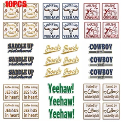 Parche bordado vaquero oeste termoadhesivo con eslogan para chaquetas