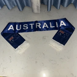 Bufanda satén Australia estampada con borlas y doble cara