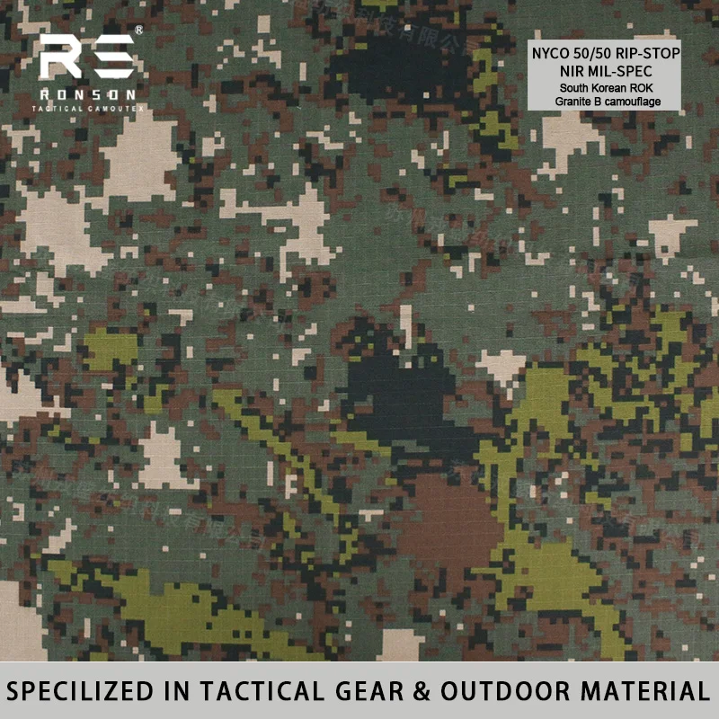 Tejido táctico ripstop NYCO camuflaje coreano para uniforme - imagen 5
