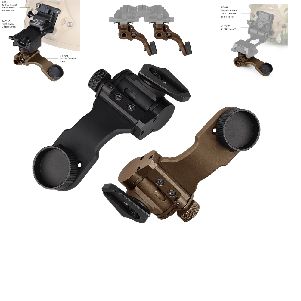 Soporte NVG PVS14 de aluminio con adaptador L4G24 y riel dovetail