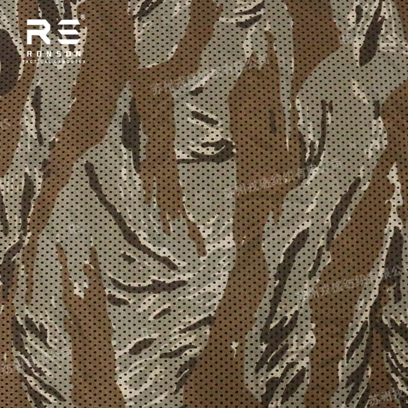 Tela de malla camuflaje Tiger strip en tricot tejido táctico - imagen 2
