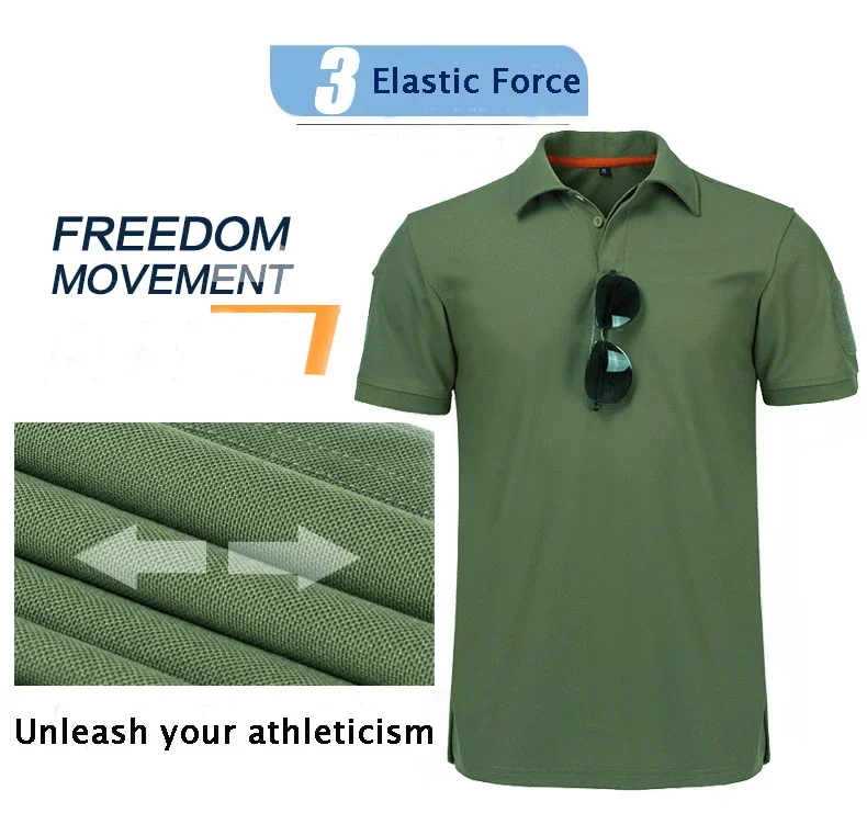 Camiseta táctica de verano para hombre – secado rápido y transp - imagen 2