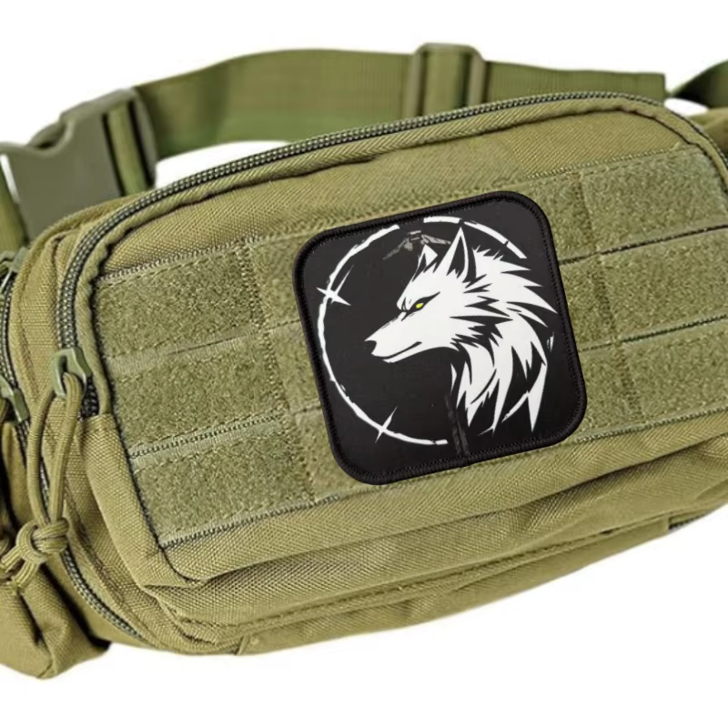 Parche táctico lobo sombreado gancho y bucle para mochila militar