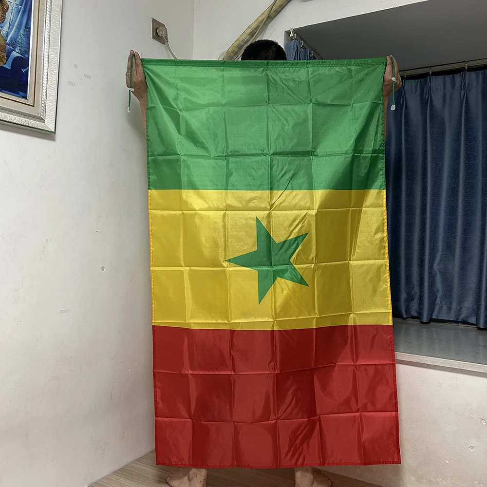 Bandera Senegal poliéster tipo chal para exterior o interior - imagen 3