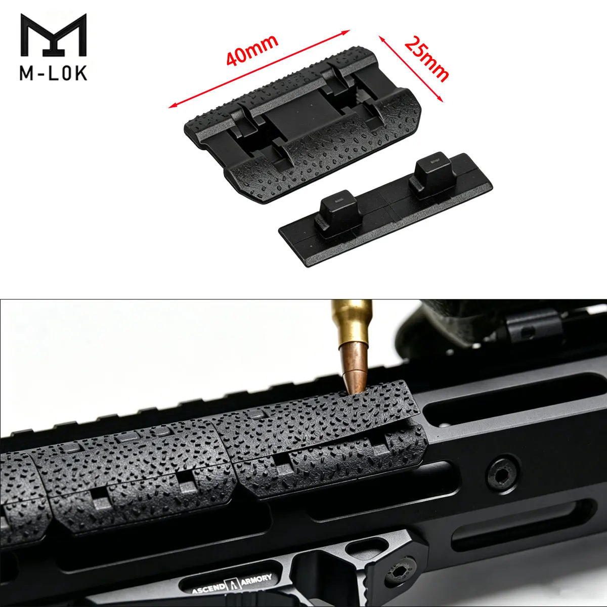 Cubiertas antideslizantes M-LOK de nylon para riel Picatinny - imagen 5
