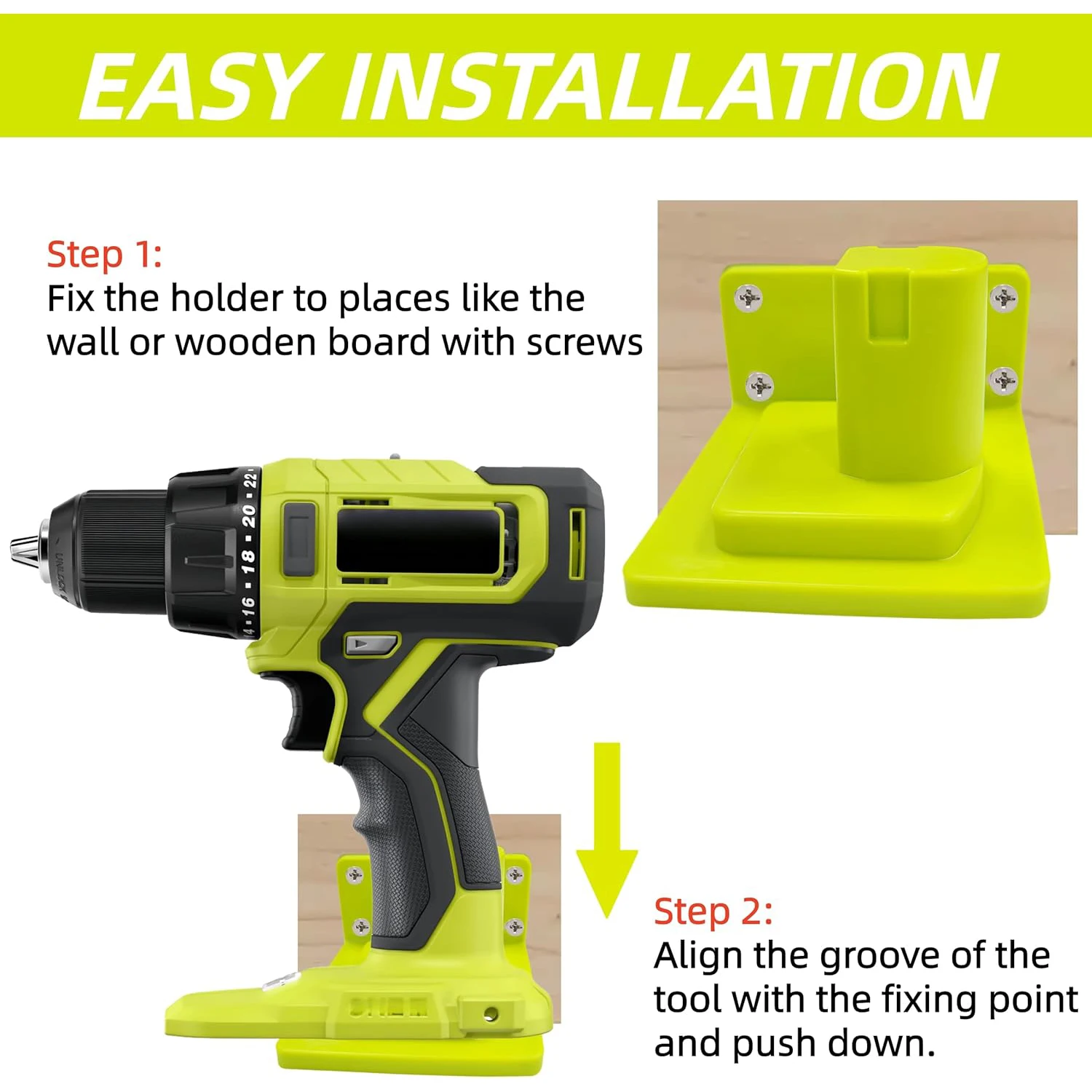 Ryobi Soporte de pared para taladro 18V y herramientas - imagen 4