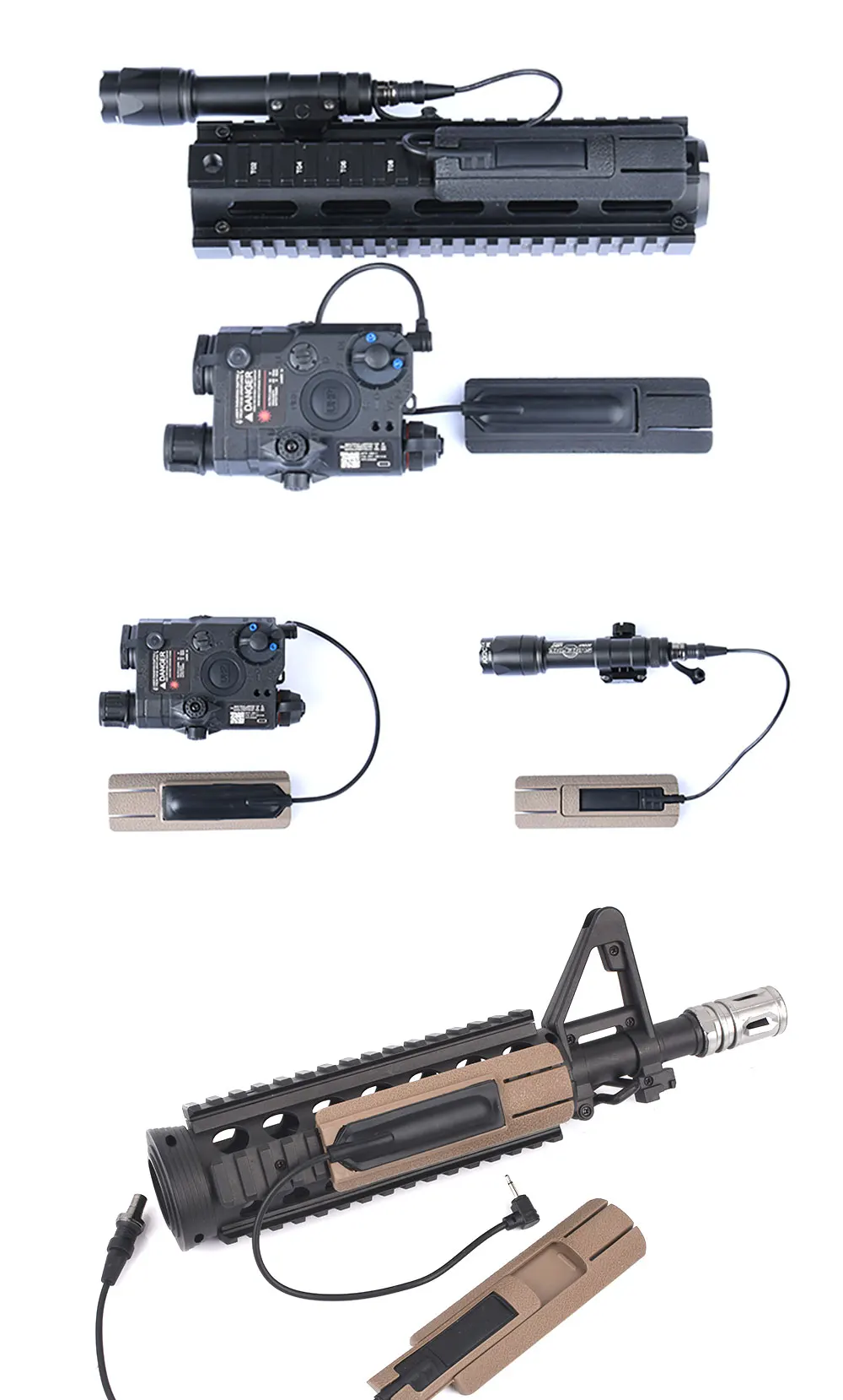 Panel de bolsillo táctico Airsoft SCAR con accesorios